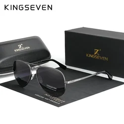 Genuine KINGSEVEN Men Aluminum Sunglasses Polarized UV400 Mirror Male Sun Glasses For Women Fishing Driving Eyewear