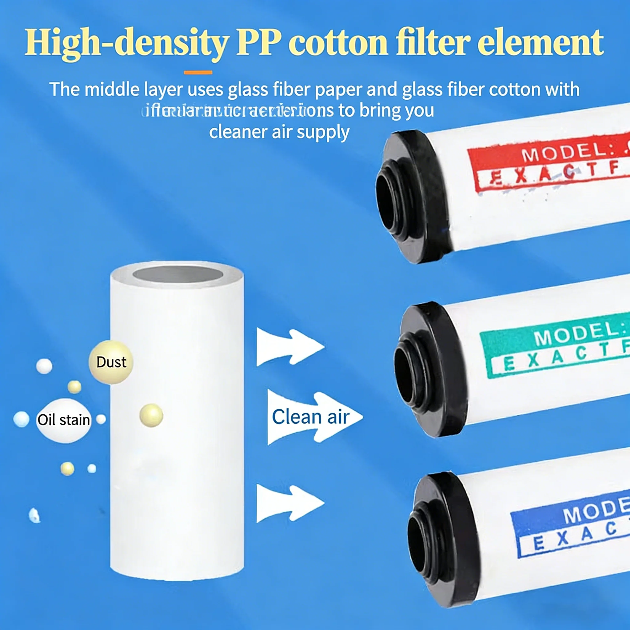 QPS Compressed Air Precision Filter 015/024/035 Air Compressor Oil and Water Separator Water Removal and Automatic Drainage