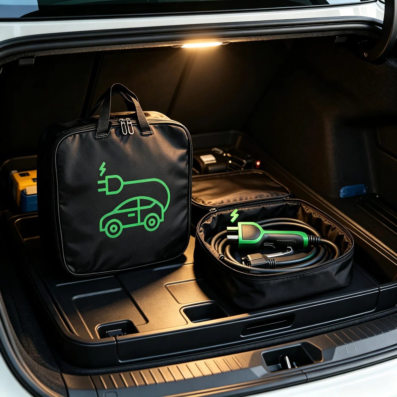 Universal Car Battery Cable Handled Bag Electric Car Charger Storage Bag Waterproof EV Car Charging Gun Storage Organizer