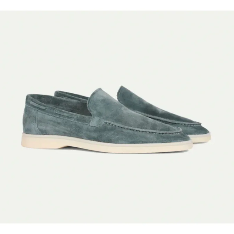 2025 Classic Suede Leather Loafers Men Casual Shoes Luxury Brand Mens Breathable Slip on Driving Shoes Moccasins image 2