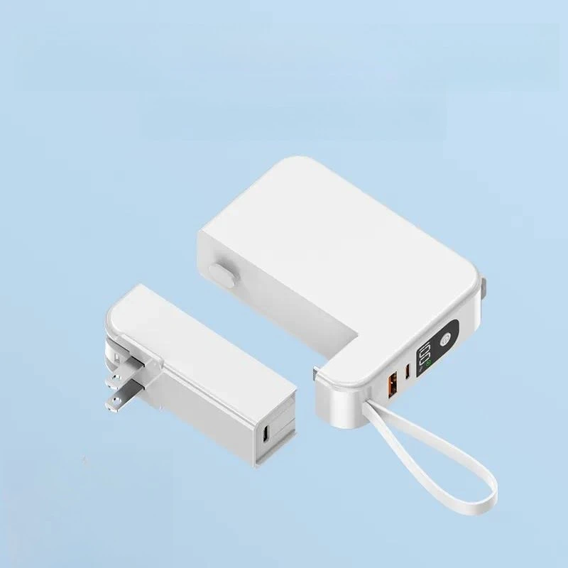 Popular Plug with Built in Cable Power Bank Super Fast Charging Compact Portable Mobile Power Supply for Phone