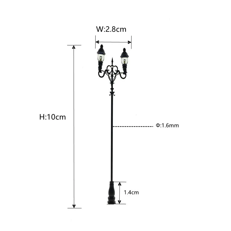 Ho Scale Boutique Model Lamps 3v highlight LED Lamp Model Park Light Post Train Layout Model Park Garden Street Lights