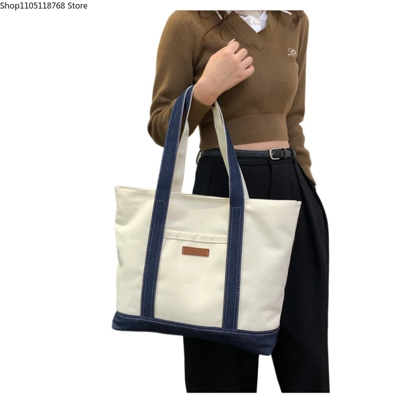 

Женская модная холщовая сумка на плечо, большая сумка в студенческом стиле, большая вместительная сумка на плечо