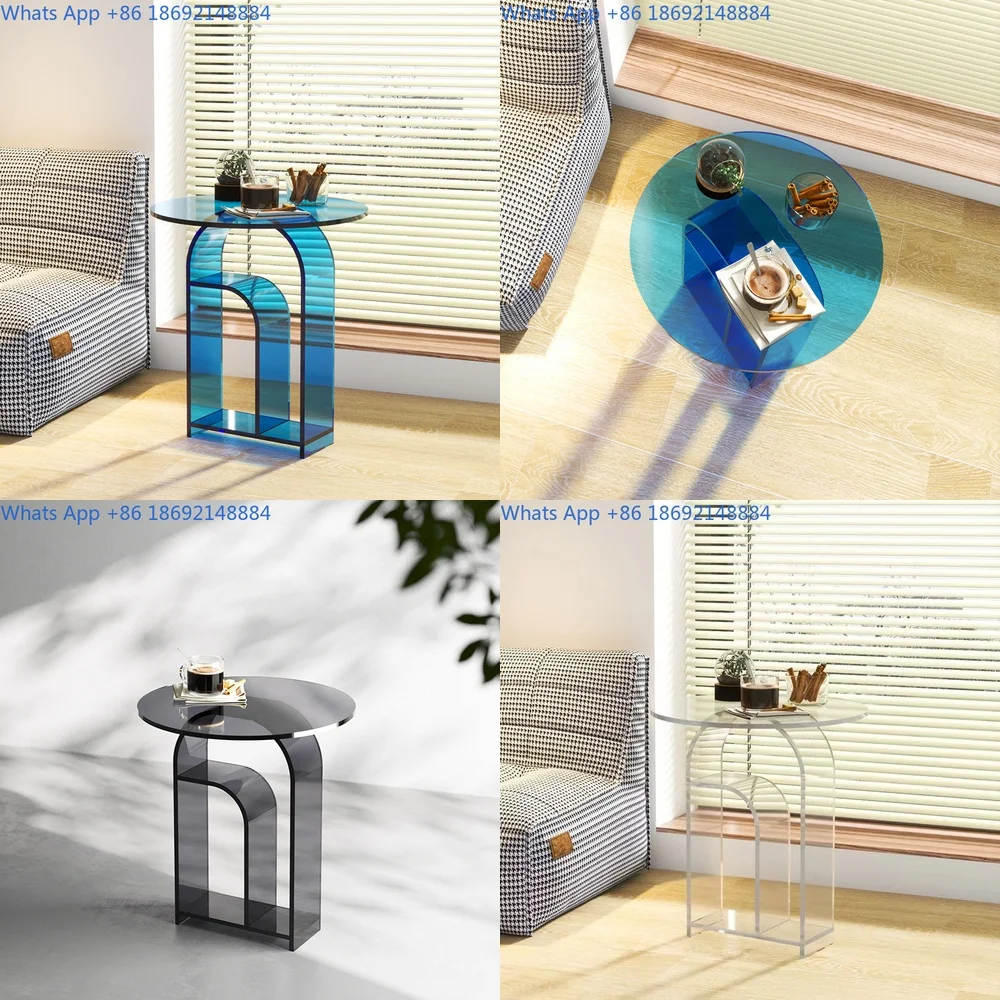 Home Side Table Mobile Hairdressing Cart Living Room Small Trolley Corner Shelf Storage Rack Solid Wood Coffee Table Bedroom