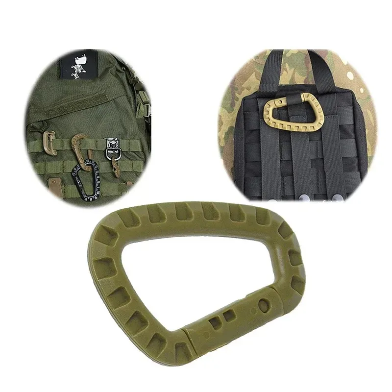 1/3/5/7/10pcs  Tactical Backpack Buckle Fast Tactical Carabiner Plastic Hook D Shape Mosqueton Gear For Outdoor Camping