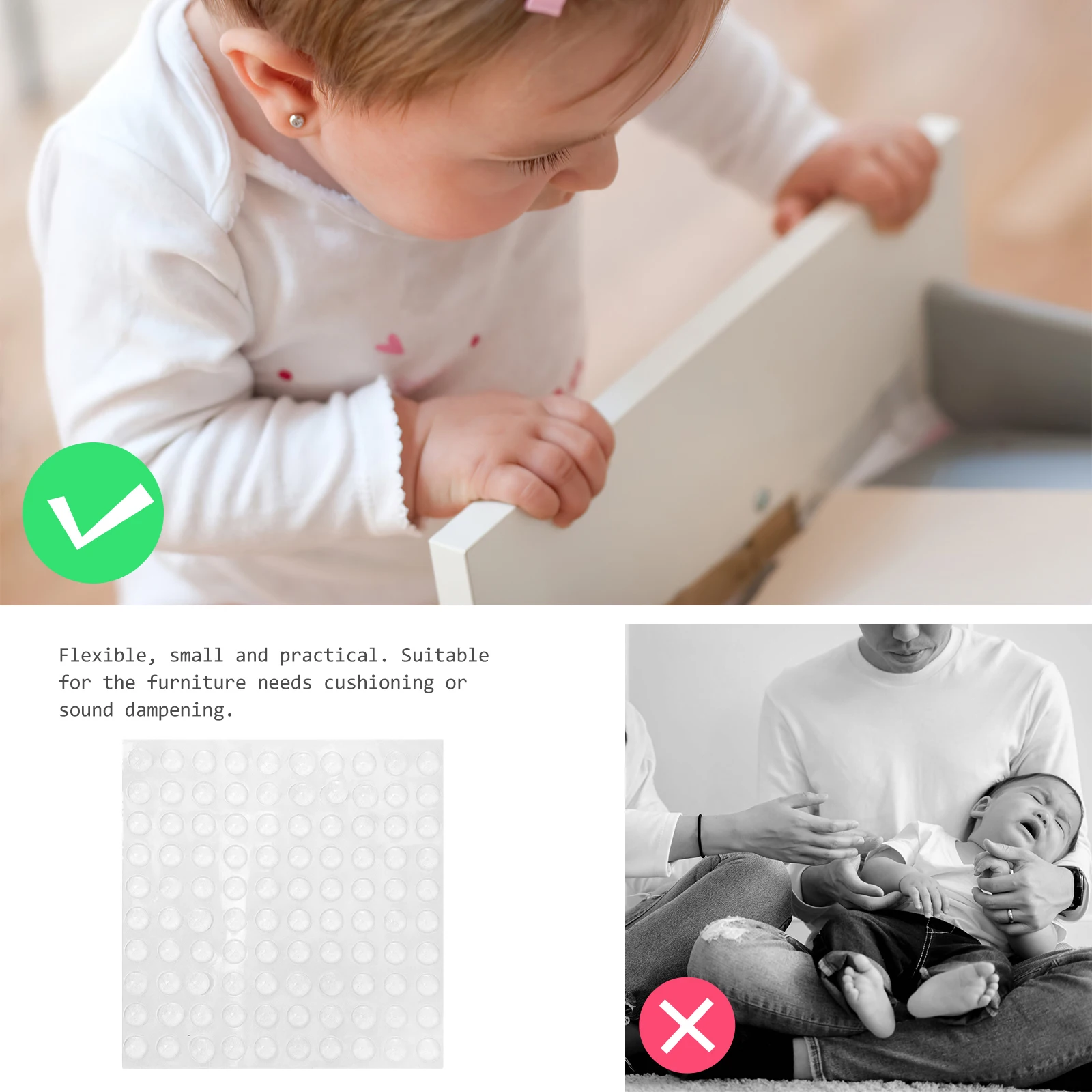 

100pcs Tactile Bump Dots Blind Assistive Devices Clear Silicone Adhesive Pads Anti-Slip Navigation Aid for Visually Impaired