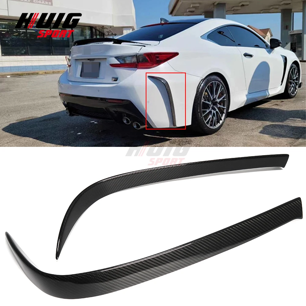 Real Dry Carbon Fiber Rear Bumper Spoiler Air Vent Outlet Trim Cover Car Styling For Lexus 2014-2018 RC F USC10 ART 2014-2018