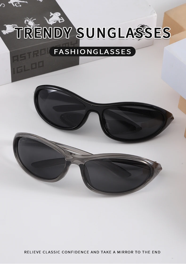 Y2K Punk Sportsonnenbrille für Männer und Frauen, integrierte Sonnenbrille, Markendesigner, Vintage-Sonnenbrille, UV400, Punk-Mode-Sonnenbrille – Detail 1