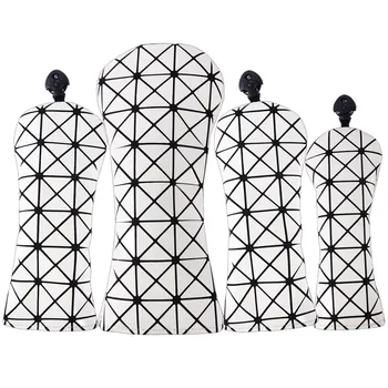 เลเซอร์พรีเมี่ยมหนังหัวชุด Golf Club Headcovers สำหรับไดร์เวอร์แฟร์เวย์ไม้ไฮบริดหัวครอบคลุมหมายเลขหมวดหมู่