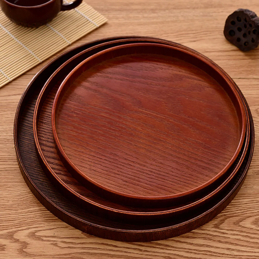 

Wooden Serving Natural Wood Food Tray For Cake Bread Fruit Dessert Multi-Functional Storage Tray Home Hotel Party Use