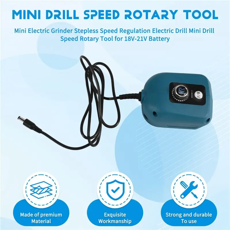 A36T-Mini Electric Grinder Stepless Speed Regulation Electric Drill Mini Drill Speed Rotary Tool For 18V-21V Battery