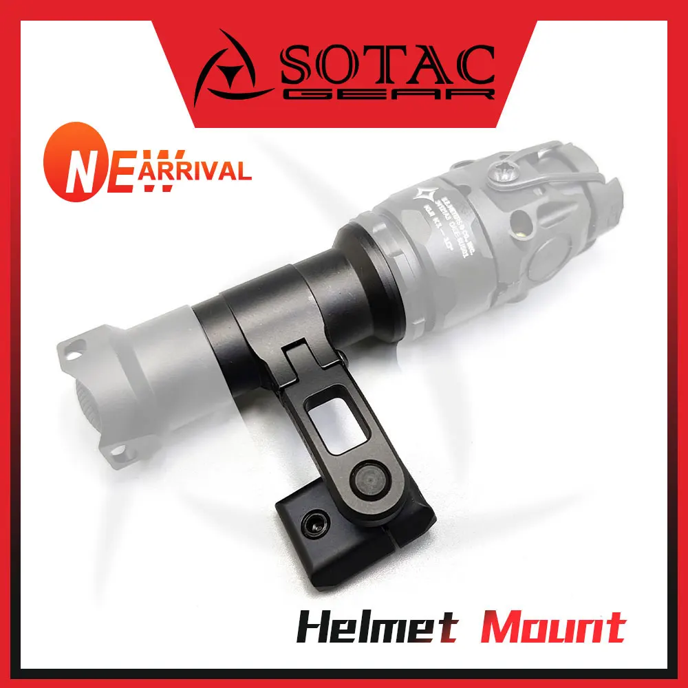 SOTAC GEAR 2023 New SS MAX Helmet Mount for M300 M600 SF KIJI K1 Tactical Scout Light Flashlight Helmet Accessories