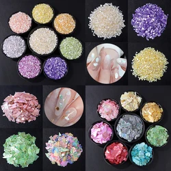 Shiny Natural Abalone Shell Fragments Glitter Irregular Sea Shell Flakes Nail Art Fragments Decals DIY Manicure Shell Sequins