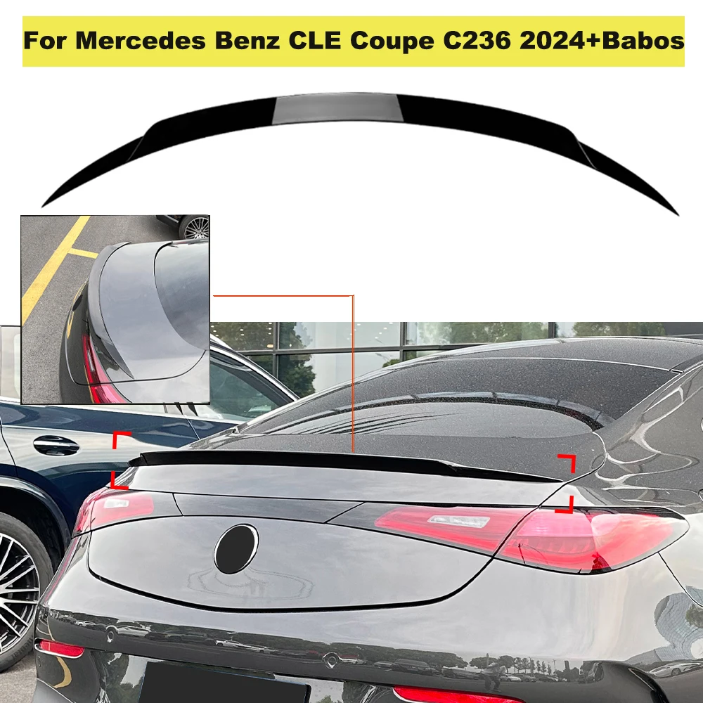 

Верхний спойлер для крыла автомобиля Mercedes Benz Coupe C236 2024 + Babos, высококачественный спойлер из АБС-пластика, модификация внешней части