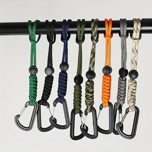 2 tactical paradise backpack keychains - with multi-color parachute design and stylish hooks, suitable for hiking, camping, and