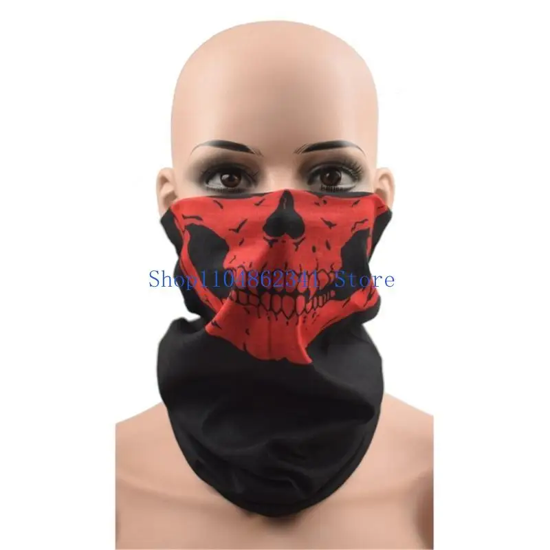 5asd macio elástico pescoço cachecol crânio padrão impressão cobertura para ciclismo escalada e frio protetor