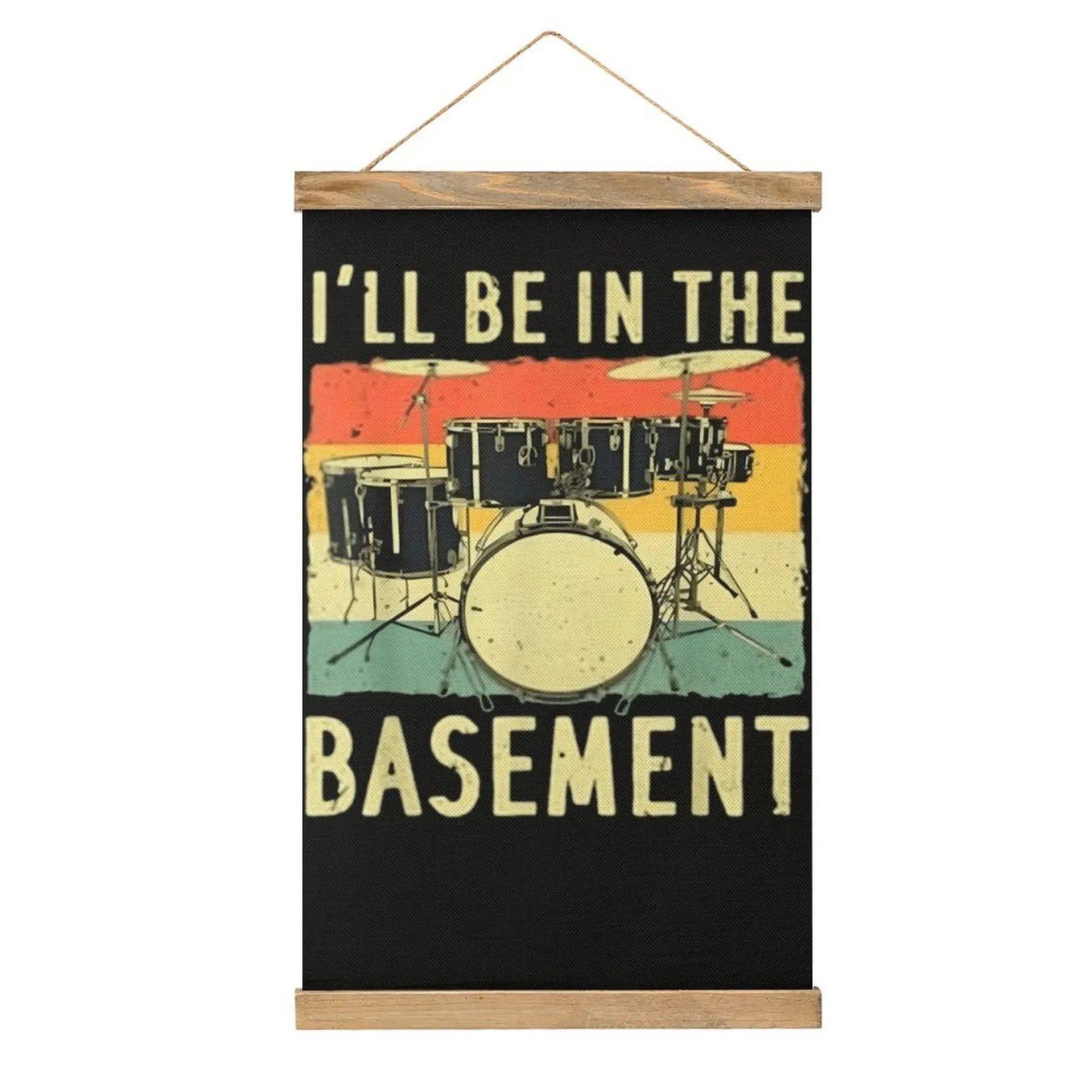 Juego de batería para sótano, barra de dibujo artística, decoración de pared, pintura colgante de lino, gráfico informal, Humor, estilo gráfico, imágenes colgantes
