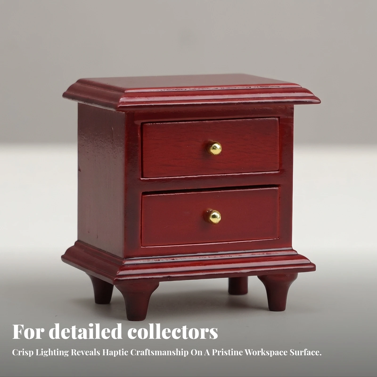 Dollhouse Nightstand Wooden Dollhouse Bedside Table Miniature Nightstand Realistic Miniature Bedside Table Minimalist