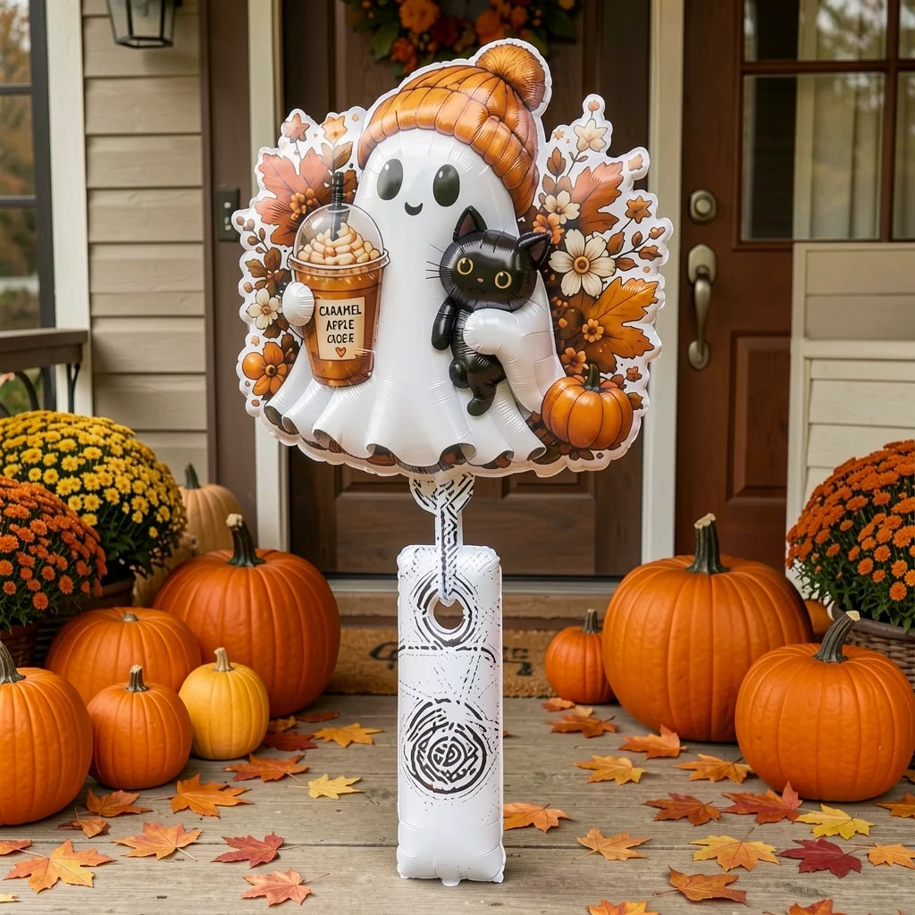 Ghost Pumpkin Badge Reel  Extendable Id Holder Work Id Holder Extendable Employee Access Card Holder For Office Work
