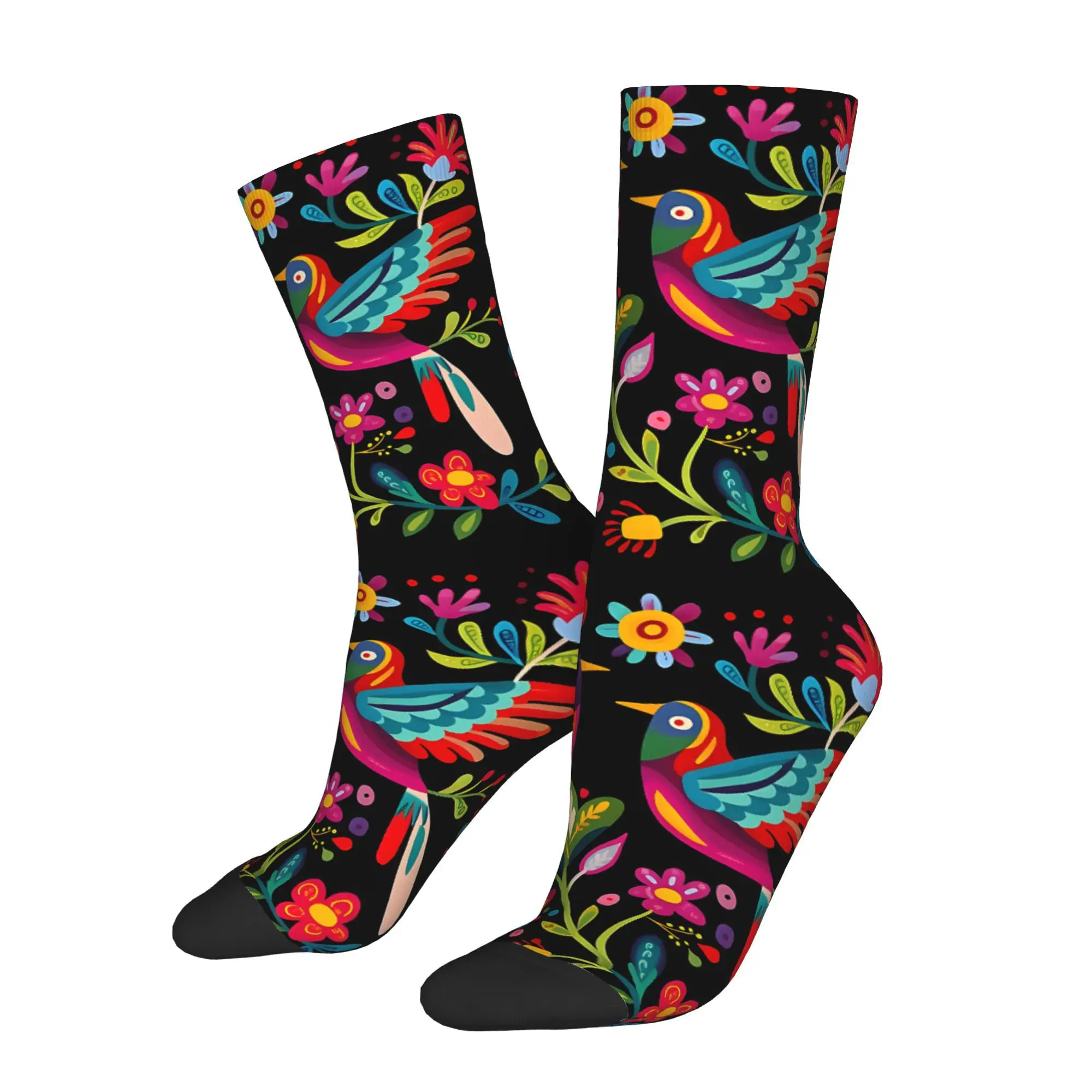 1 шт., мужские носки с принтом Meixcan Bird Flower Folk Art, новинка, хип-хоп, Harajuku, носки с узором, повседневный подарок