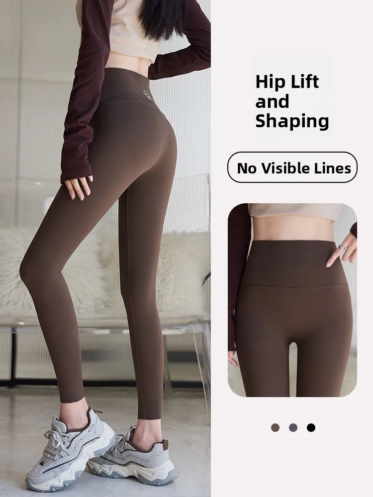Calças de yoga de emagrecimento com forro de fce de cintura alta femininas com realce de bunda elástica leggings longas fitn nylon elastano