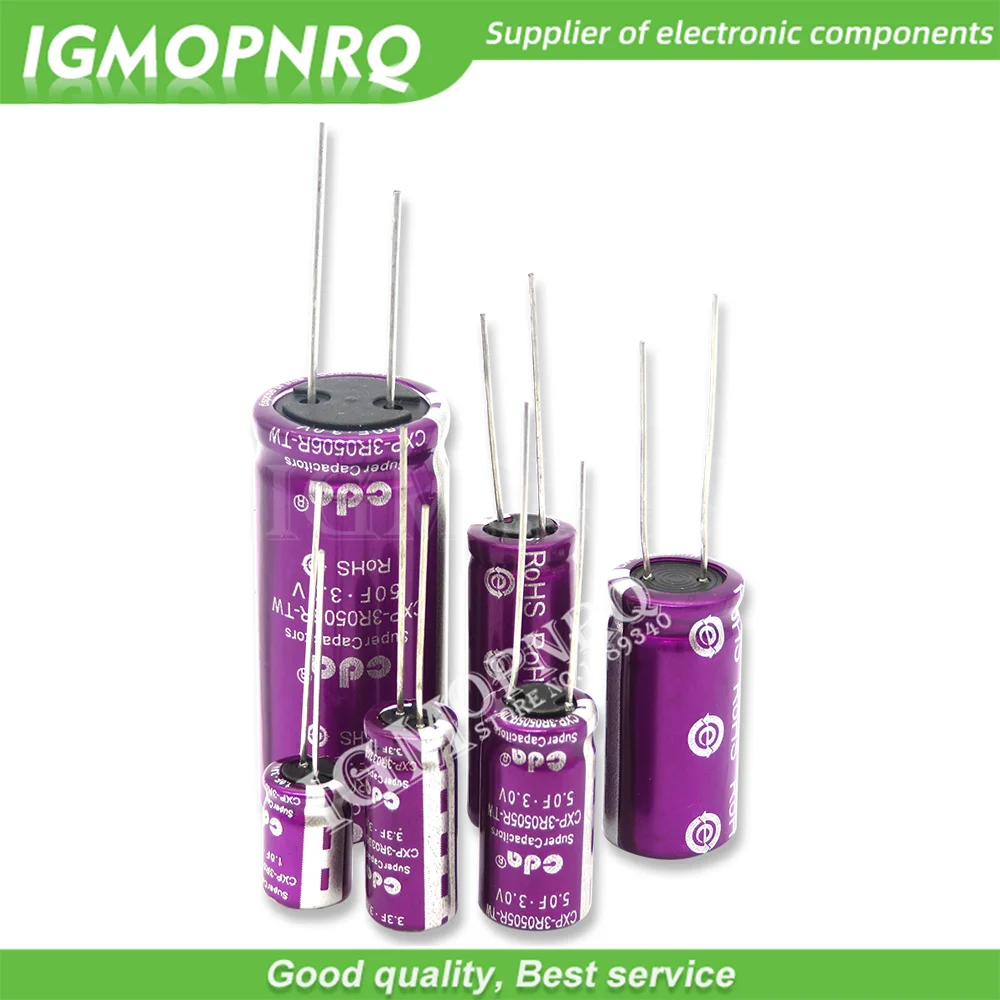 1PCS 3.0V Super capacitor 1.0F 2.0F 3.3F 5.0F 7.0F 10F 15F 20F 25F 30F 50F 60F 100F 120F Farad capacitor