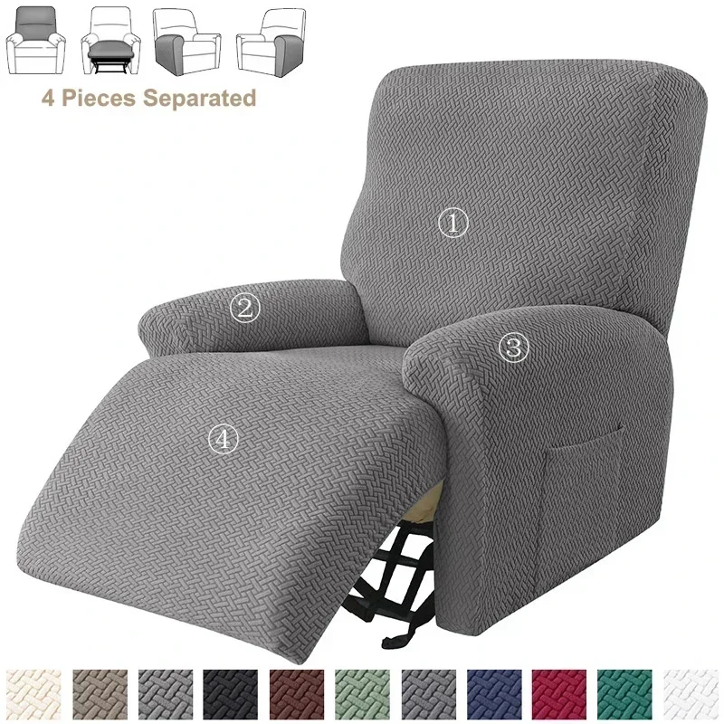 1/2/3 Seater Jacquard Recliner Sofa Cover for Living Room Stretch Relax Armchair Cover Elastic Lounge Couch Slipcover funda sofa