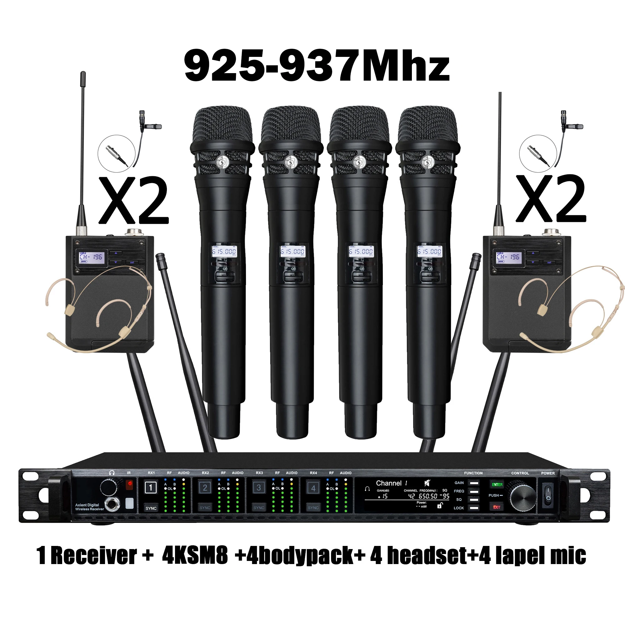 Leicozic Professioneel 4-kanaals draadloos microfoonsysteem KSM11 KSM8 Radiofrequentie Hoofddeksels Lavalier Diversiteit Microfoon voor podium - afbeelding 1