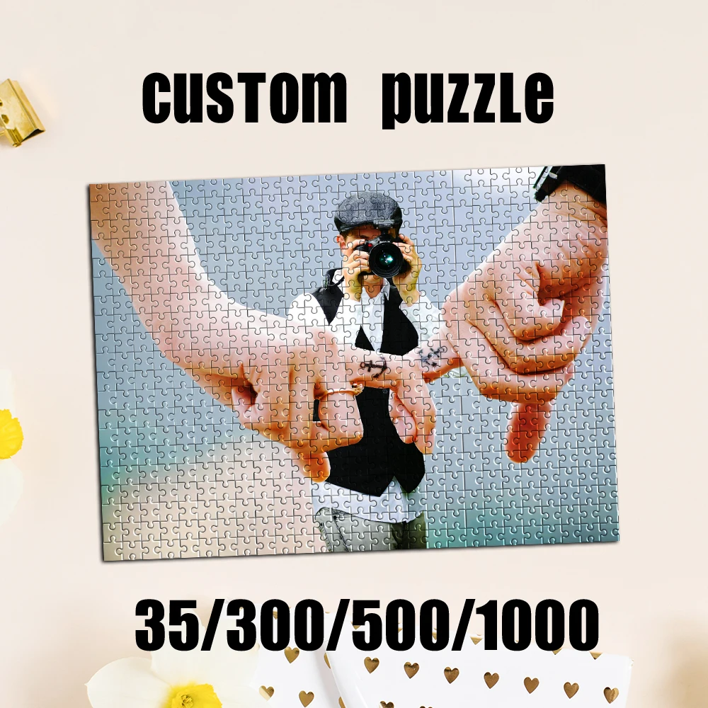 35/300/500/1000 Stück personalisiertes, individuelles Fotopuzzle, individuell gestaltbar, für Paare im Freien, DIY-Spielzeug, Dekoration, Sammlerstück, Geschenk