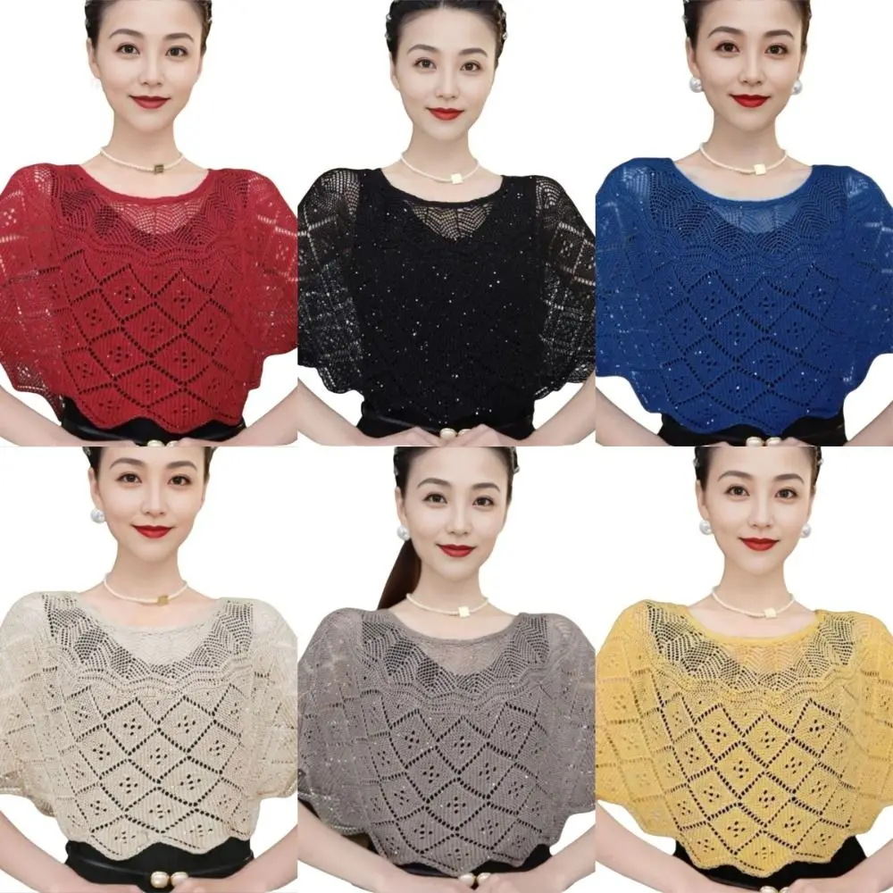 

Fashion Vintage Style Crochet Shawl Fake Collars Hollow Out Shoulder Wrap Knitted Hollow Shawls Korean Style