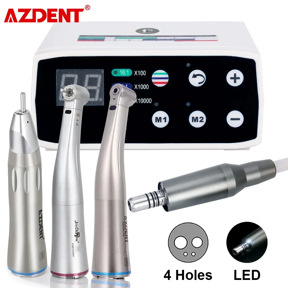 AZDENT Dental Brushless LED Micro Motor Internal Spray Electric Motor  E type Contra Angle Low Speed Handpiece Dental Equipment