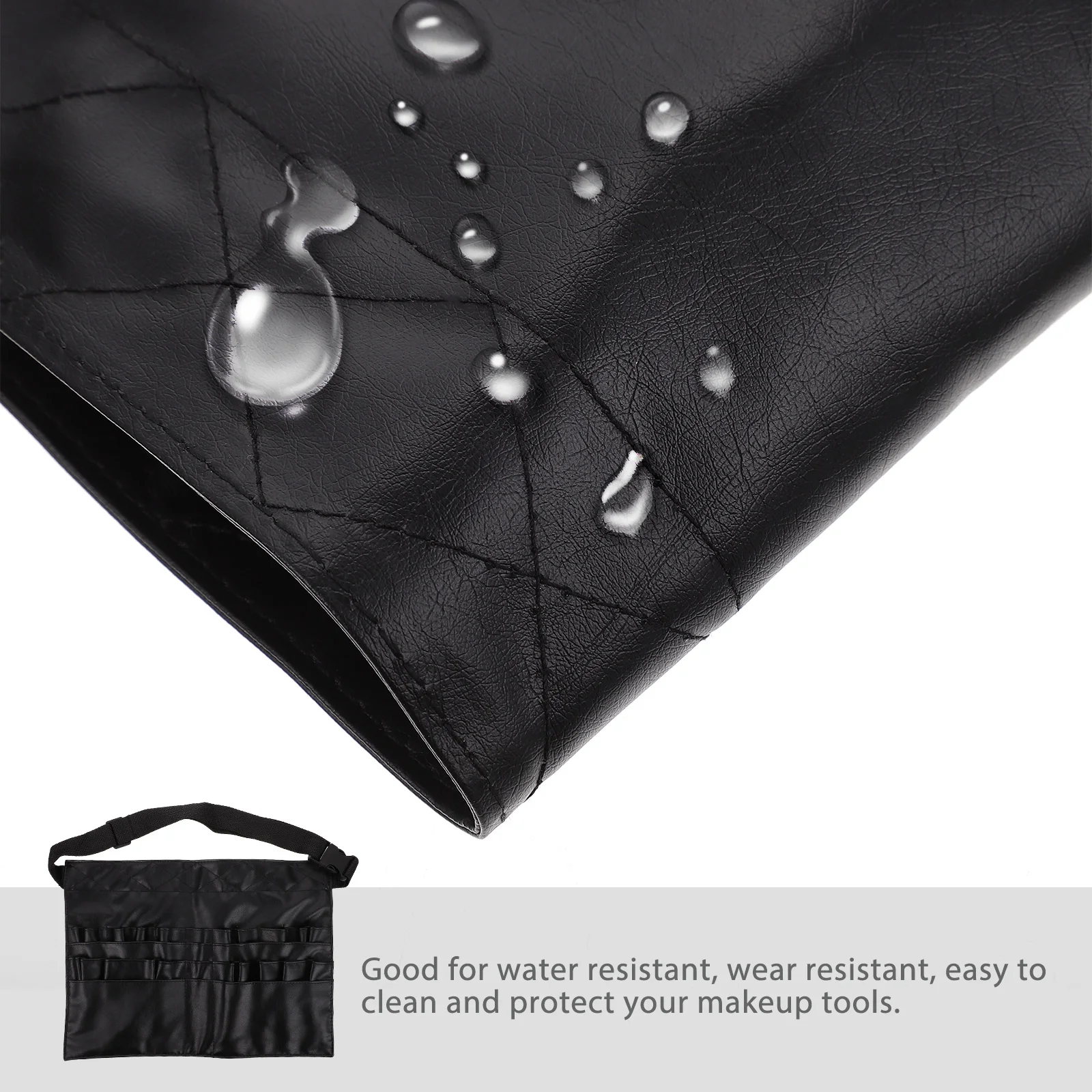 

VILLFUL Handmade PU Makeup Brush Bag Waist Belt Organizer Portable Pouch for Artists Travel Use