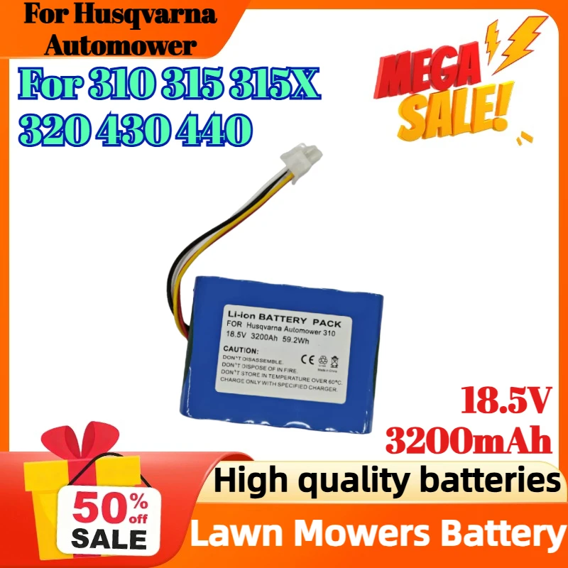 

18.5V 3200mAh Lawn Mowers Battery for Husqvarna Automower 310 315 315X 320 430 440