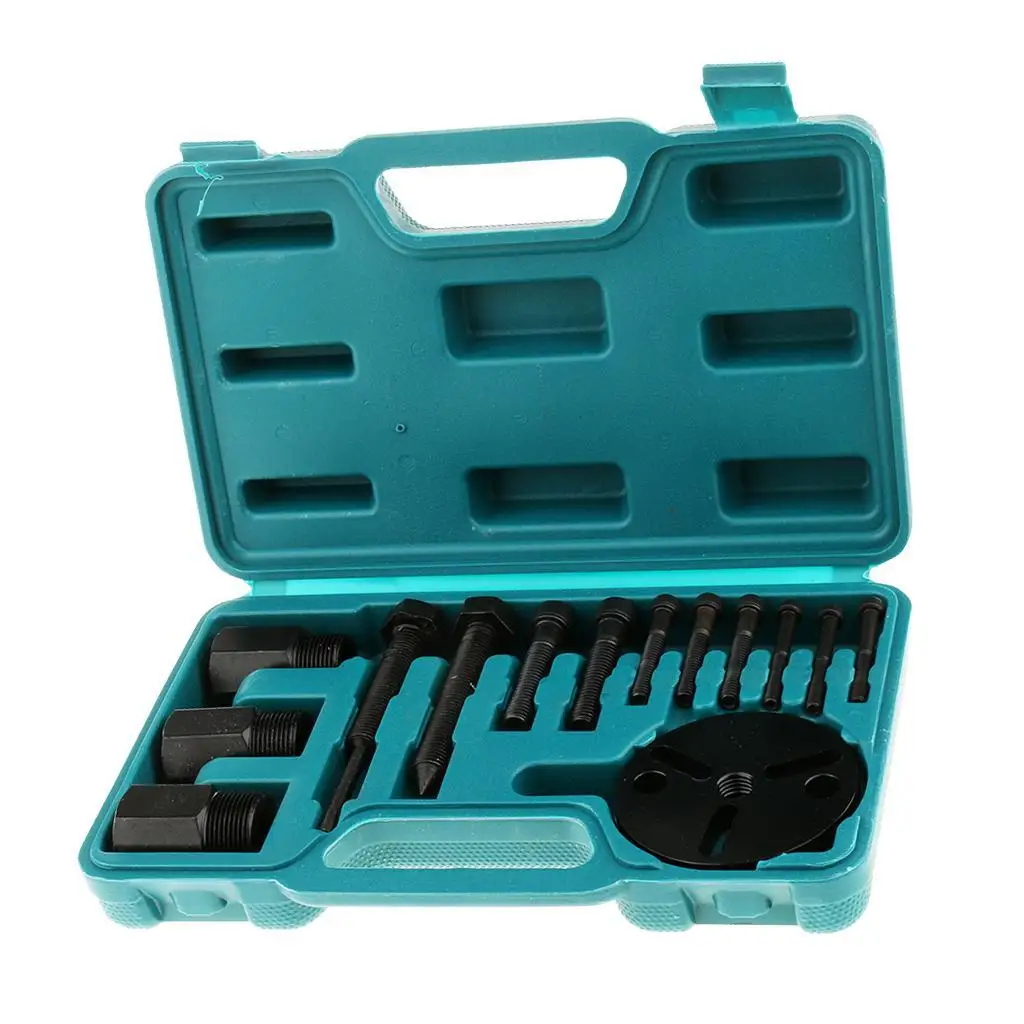 Air Conditioning Clutch Pulley Extractor Kit AC Compressor Removal Installer Tool Metal Set for Auto Garage Service