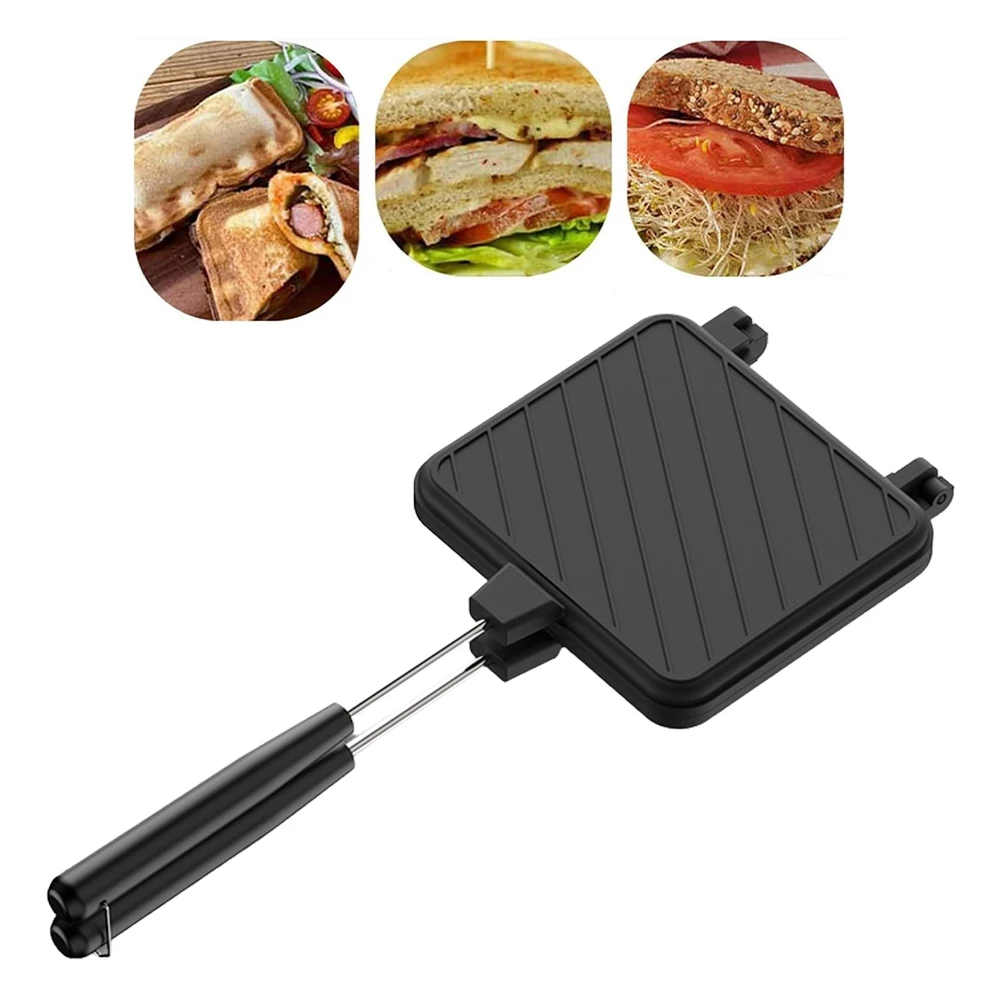 Gas Non-Stick Sandwich Maker Iron Bread Toast Breakfast Machine Waffle Pancake Baking Barbecue Oven Mold Mould Grill Frying Pan