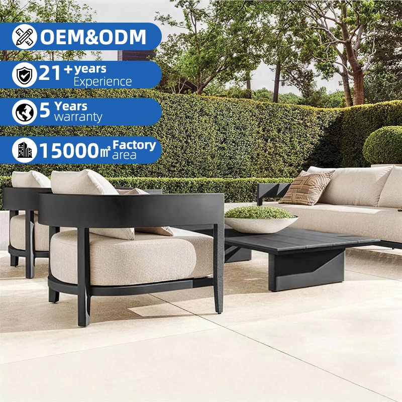 

Modern Aluminum Garden Sofa Set Outdoor Furniture for Villa Park Garden/Patio/Courtyard & Hotel Use Outdoor Sofa-Rust Proof