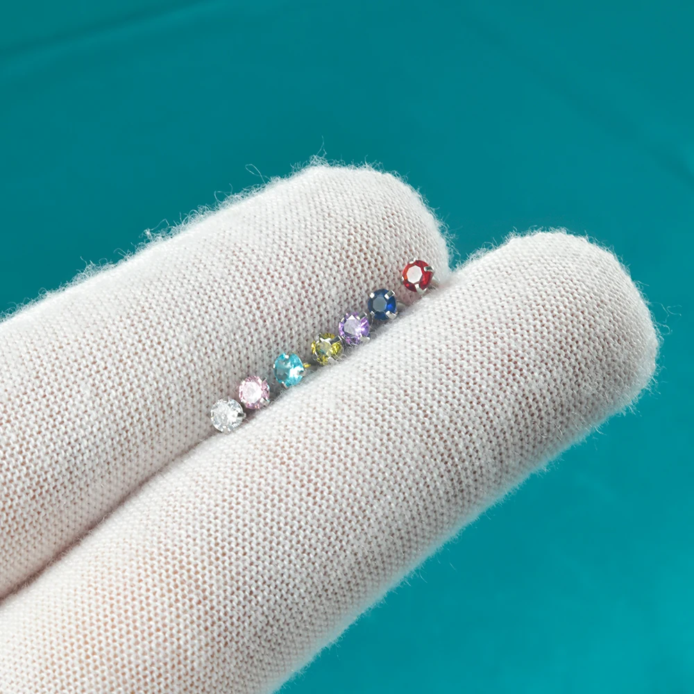 1pc Surgical Steel Internally Threaded Zircon Eyebrow Lip Piercing Curved Barbell Stud Helix Cartilage Lobe Earring Body Jewelry view 2