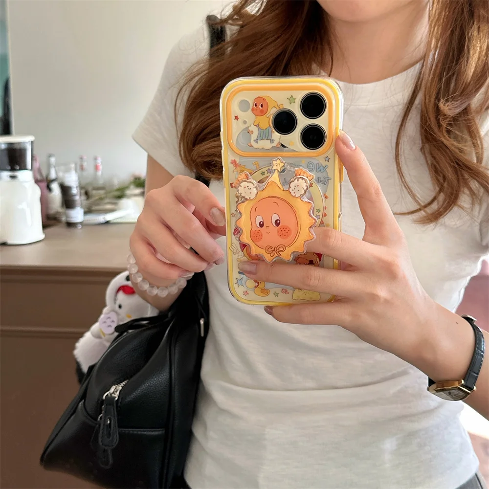 

Cute Stars Cartoon For Magsafe Magnetic Stand Phone Case For iPhone 17 16 Pro 15 14 Pro Max Cover with Rotate Holder Funda Cases
