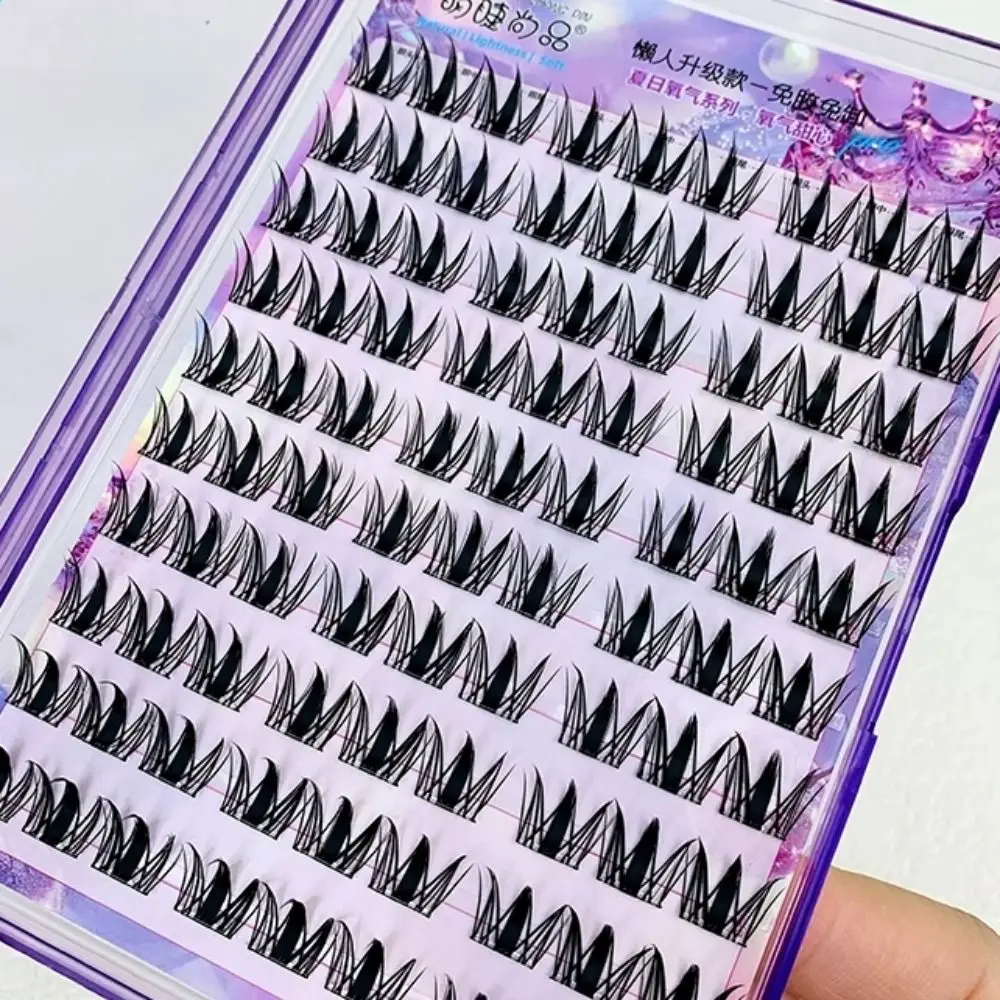 Fashion Sweet Self Adhesive False Eyelashes Comic Eye Soft Glue Free Fake Eyelashes Curled DIY Cluster False Lashes Daily