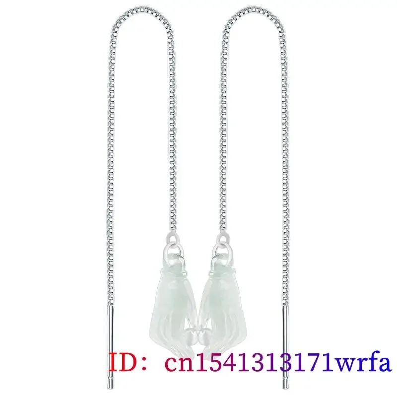 Pendientes de bergamota de Jade Birmano para mujer, amuletos de plata 925, joyería blanca de lujo, regalo, accesorios, encanto Natural, certificado de jadeíta