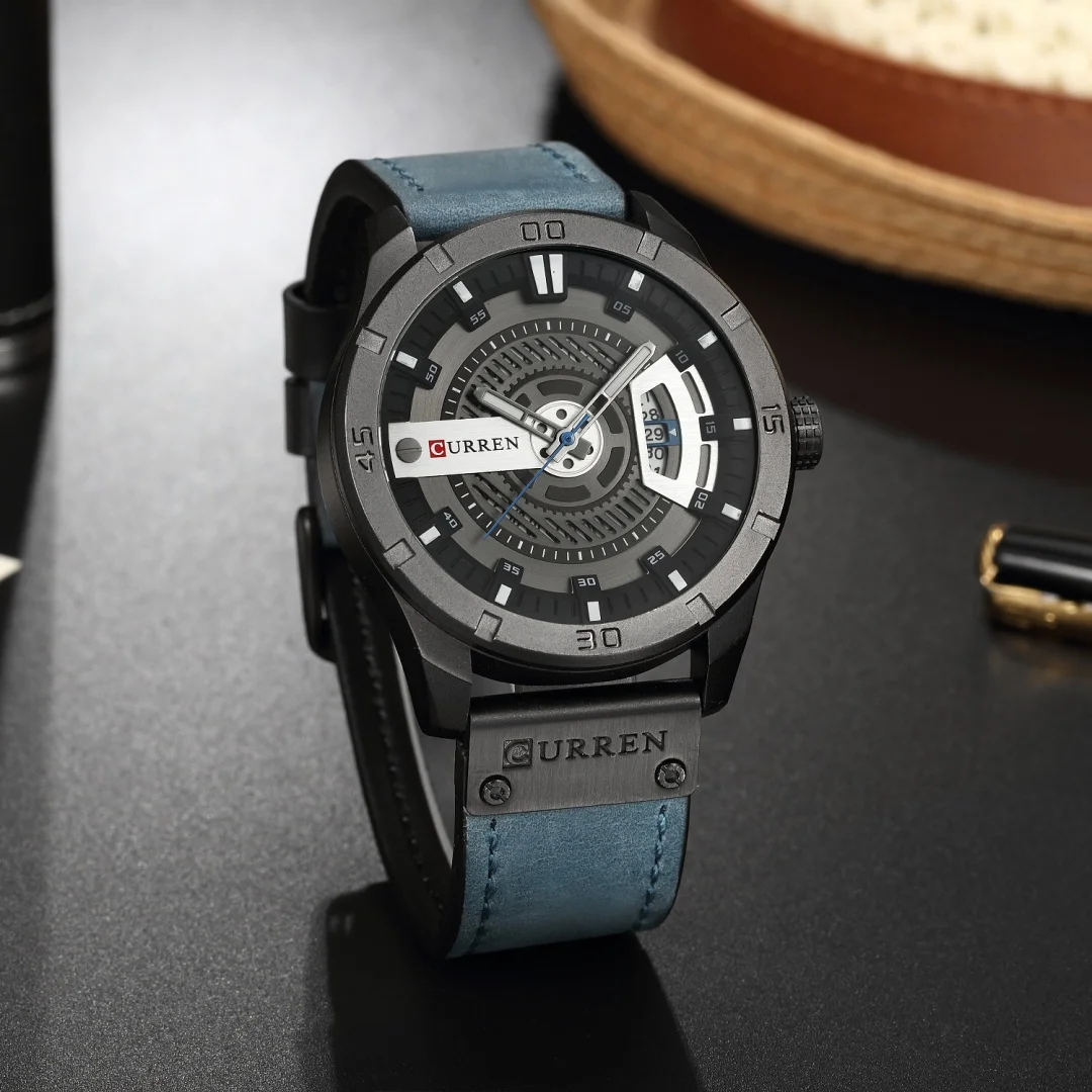 CURREN 8301 Retro Fashion Men's Quartz Watch Waterproof Leather Strap Wristwatch Business Casual Watches for Man reloj hombre