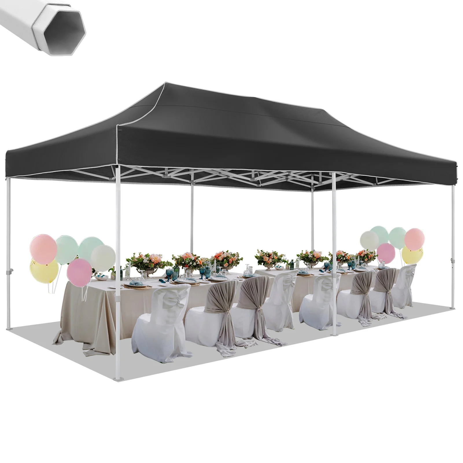 10x20 Heavy Duty Pop Up Canopy Tent for Parties Event Wedding Commercial Instant Canopy with Roller Bag, Party Tent Waterproof