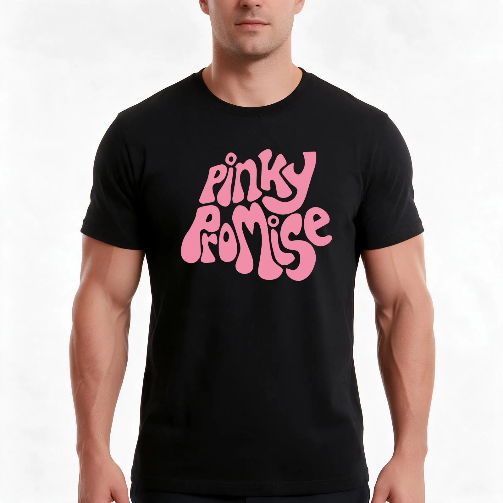 Pinky Promise T-Shirt Summer Casual Cotton Tee Oversized Streetwear Tops Vintage Graphic Print Loose Fit Short Sleeve