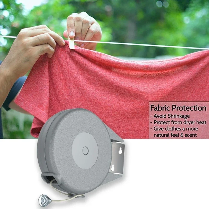 12/15m Adjustable Clothesline Freely Retractable Telescopic Punch-free Invisible Drying Rack Laundry