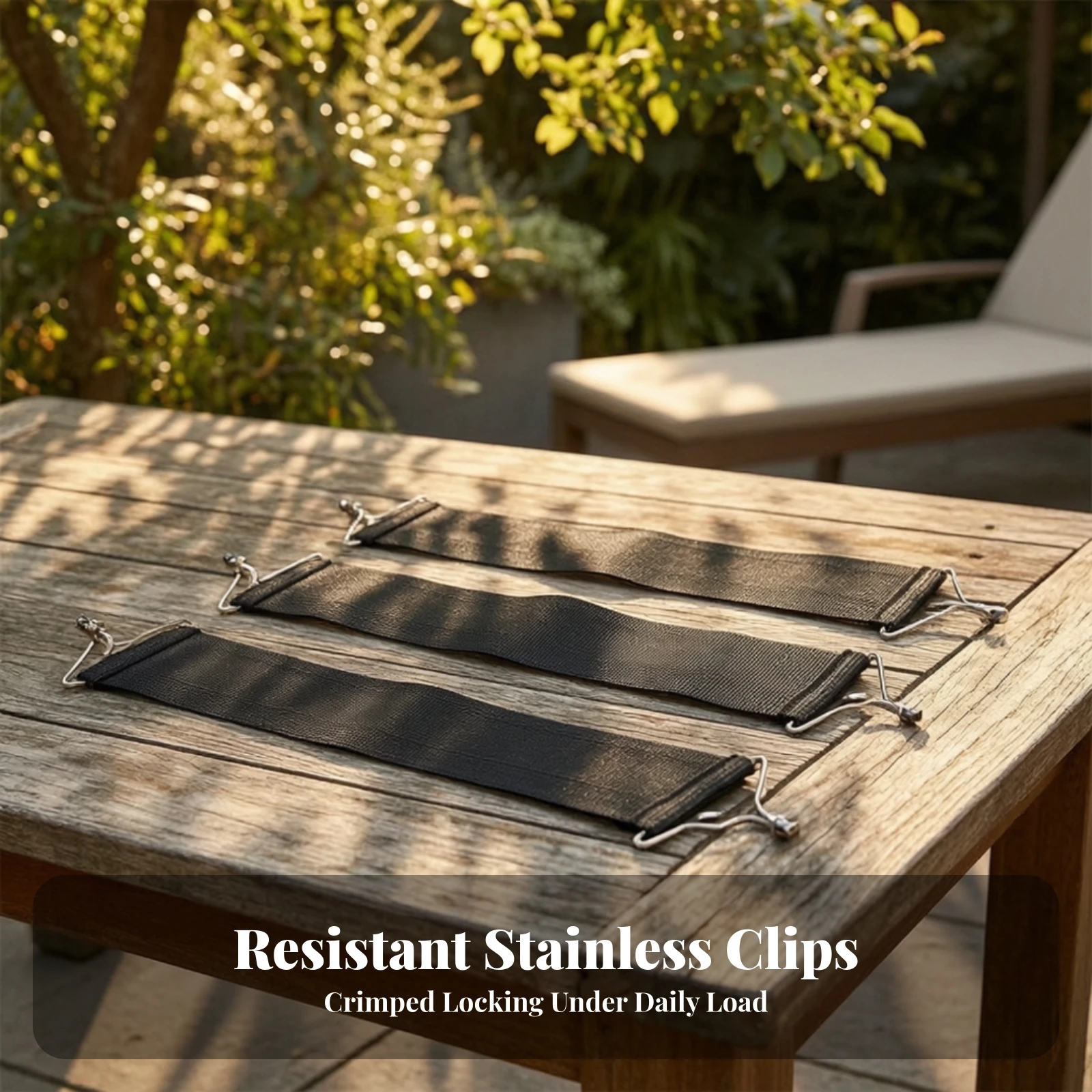 3 Pieces Replacement Straps with Metal Hooks Wear-Resistant Lounge Chair Straps with Hooks Furniture Repair Kit Long-Lasting
