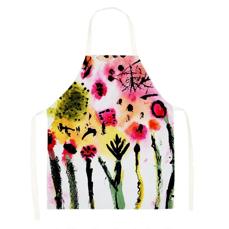 Ink painting pattern apron boys and girls children\'s painting antifouling waterproof cooking oil proof Kitchen Cooking Apron