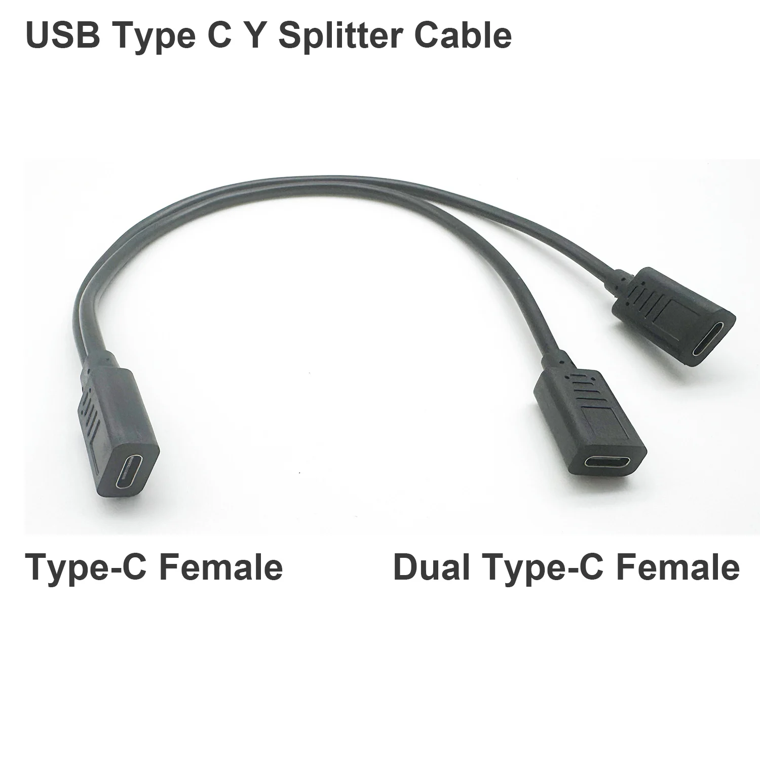 USB C Splitter Charge Cable USB Type C Female to Dual 2 USB Type C Female Splitter Y Charge Connector Cable Only for Charging