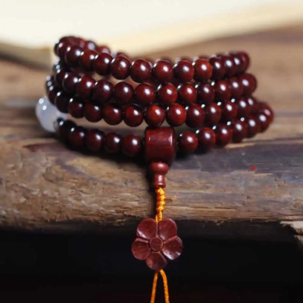 8MM Red Sandalwood beads Cuff Mala Buddha Lucky Bracelet spread Chic Christmas Bless Spirituality Chain Fancy Pray Souvenir