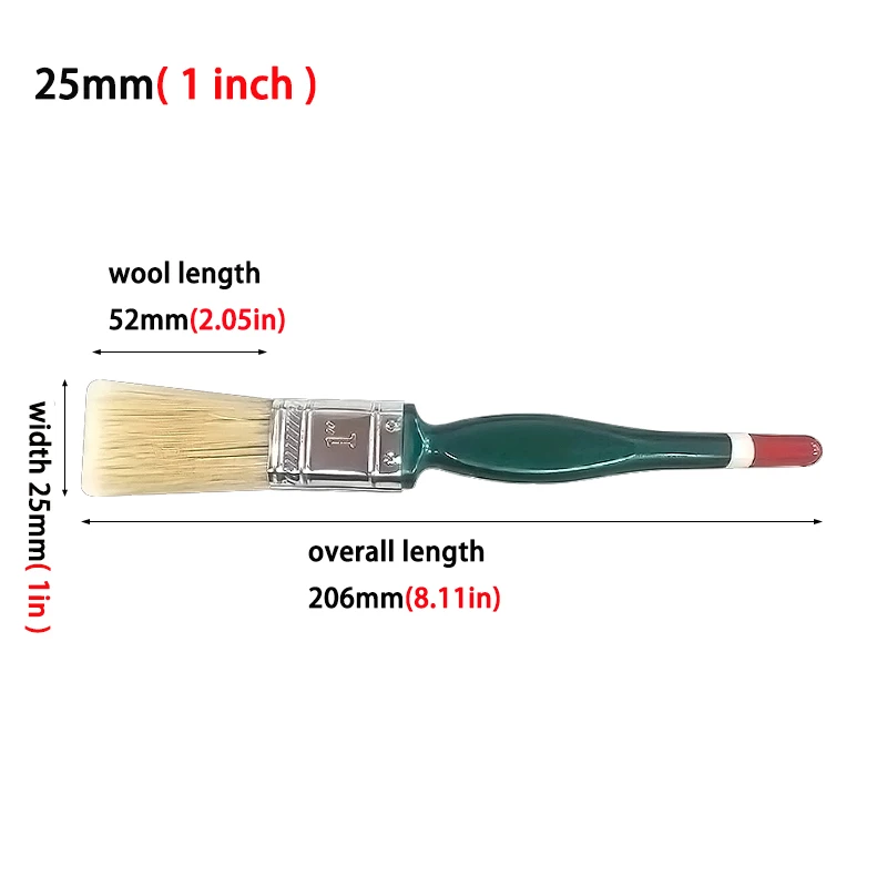 Green Plastic Handle White Bristle Brush Painting Tool Decoration Paint Latex Cleaning Barbecue Baking Painting