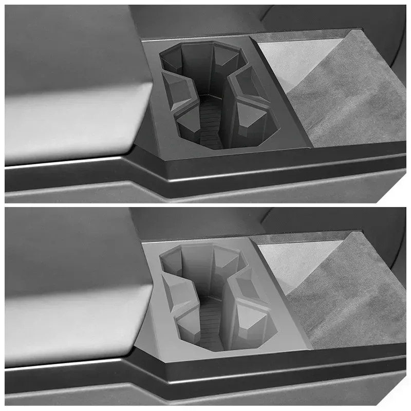 ل تسلا Cybertruck 2025 التحكم المركزي حامل أكواب الماء إدراج سيليكون شرب حامل مُنظِم ترقية الملحقات الداخلية